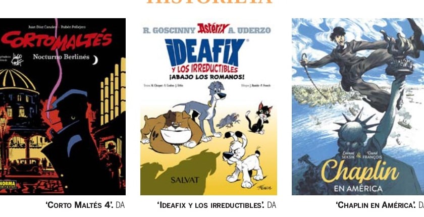 Cuatro novedades: ‘Corto Maltés 4’, ‘Ideafix y los irreductibles’, ‘Chaplin en América’ y ‘Sergio Leone’
