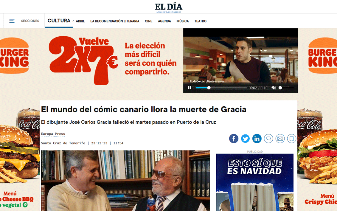 EL DÍA | El mundo del cómic canario llora la muerte de Gracia