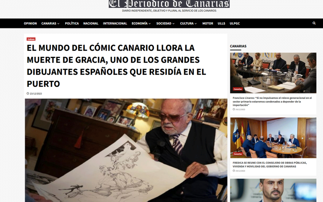 EL PERIÓDICO DE CANARIAS | El mundo del cómic canario llora la muerte de Gracia, uno de los grandes dibujantes españoles que residía en el Puerto