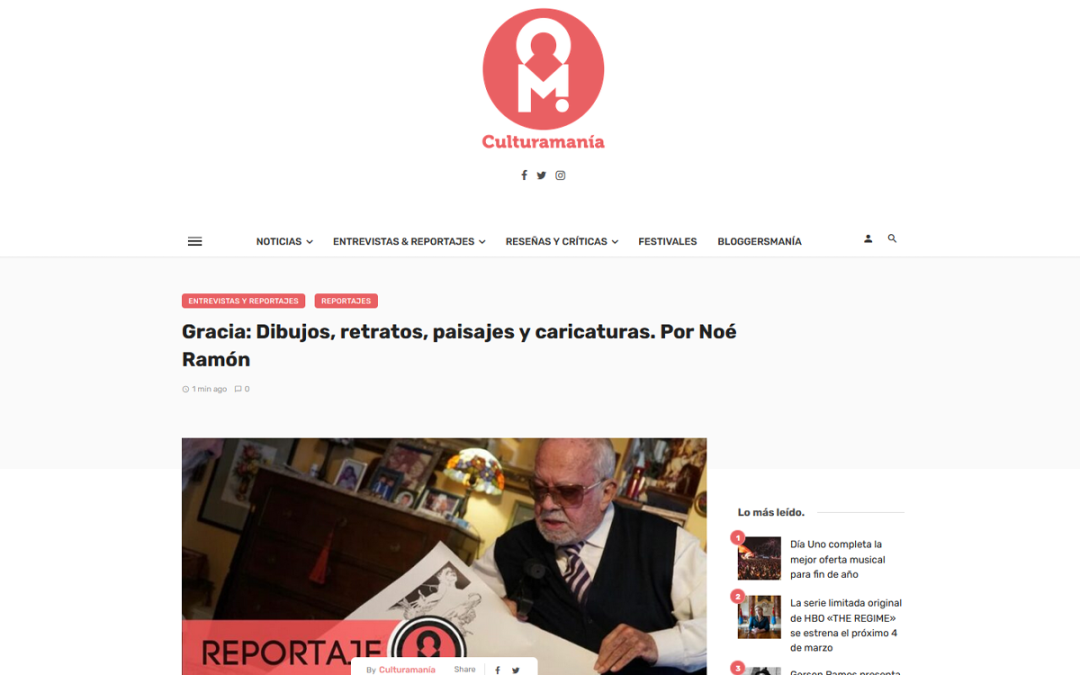 CULTURAMANÍA | Gracia: Dibujos, retratos, paisajes y caricaturas. Por Noé Ramón