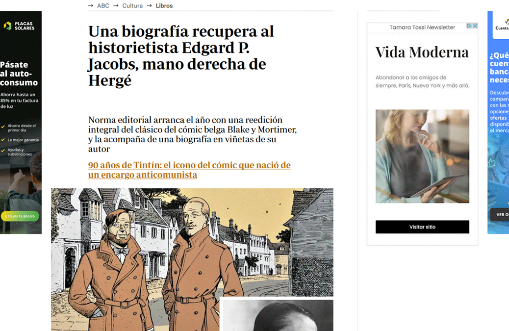 ABC – CULTURA | Una biografía recupera al historietista Edgard P. Jacobs, mano derecha de Hergé