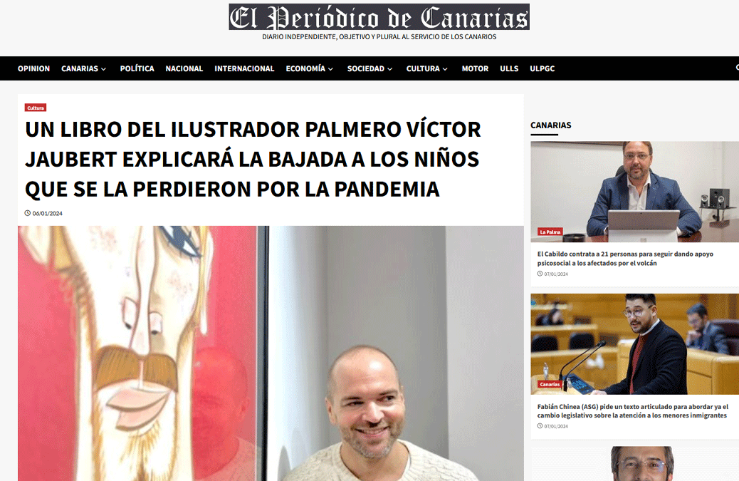 EL PERIÓDICO DE CANARIAS | Un libro del ilustrador palmero Víctor Jaubert explicará La Bajada a los niños que se la perdieron por la pandemia