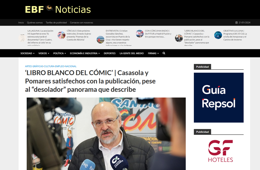 EL BLOGO FEROZ | ‘LIBRO BLANCO DEL CÓMIC’ | Casasola y Pomares satisfechos con la publicación, pese al “desolador” panorama que describe