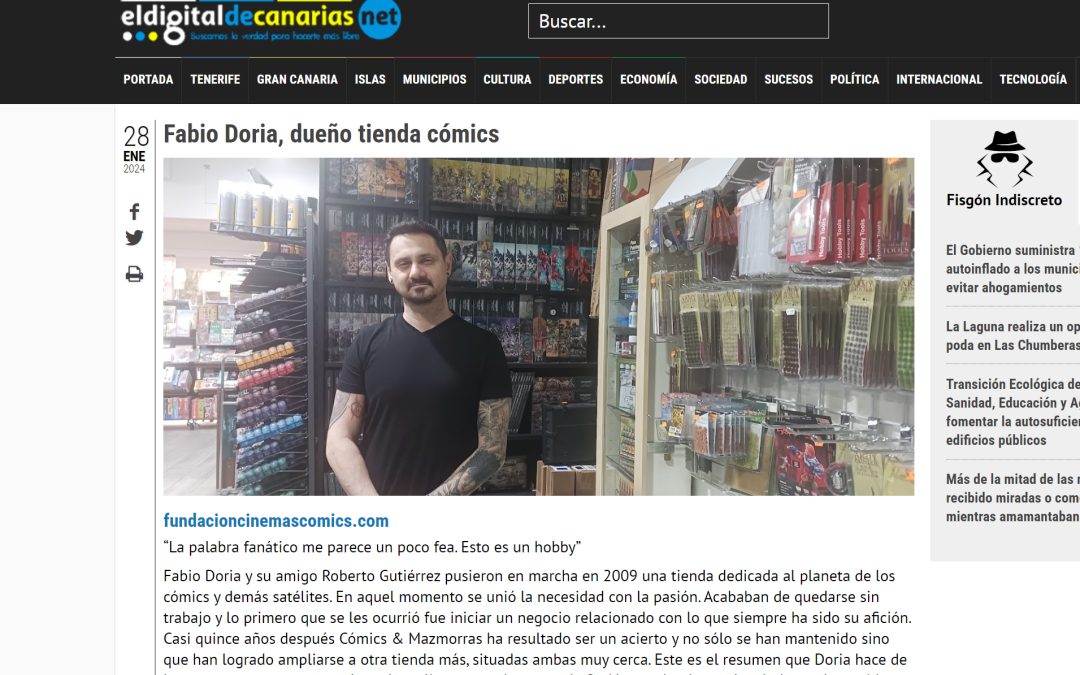 EL DIGITAL DE CANARIAS | Fabio Doria dueño tienda cómics