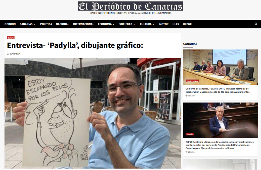 EL PERIÓDICO DE CANARIAS | Entrevista- ‘Padylla’, dibujante gráfico