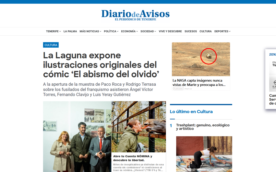 DIARIO DE AVISOS |  La Laguna expone ilustraciones originales del cómic ‘El abismo del olvido’