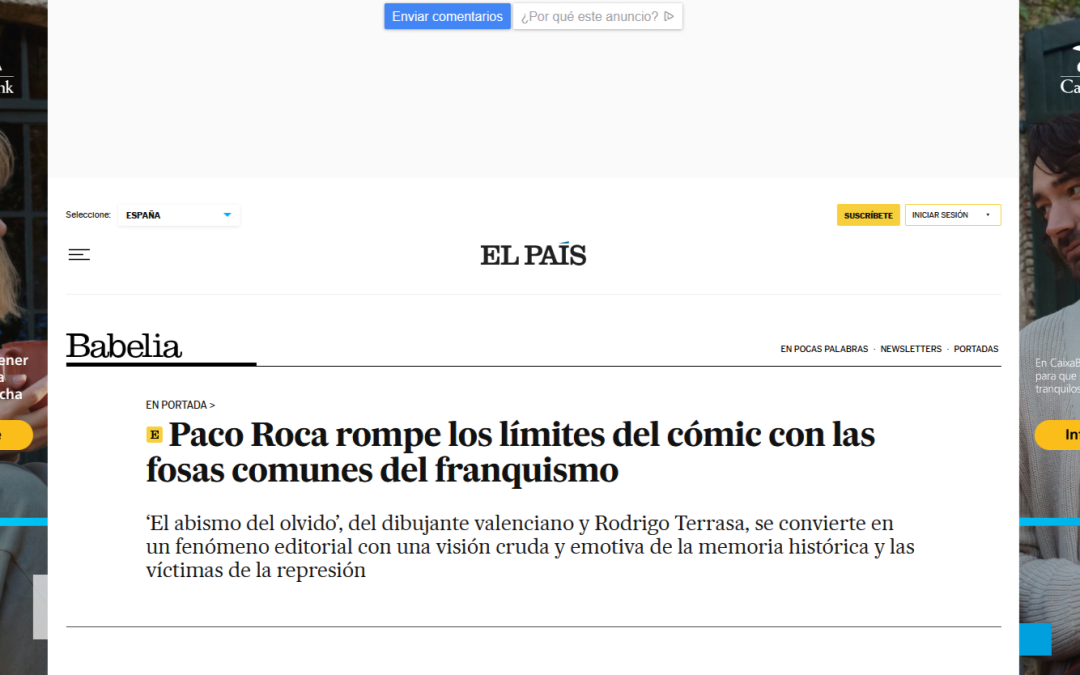 EL PAÍS | Paco Roca rompe los límites del cómic con las fosas comunes del franquismo
