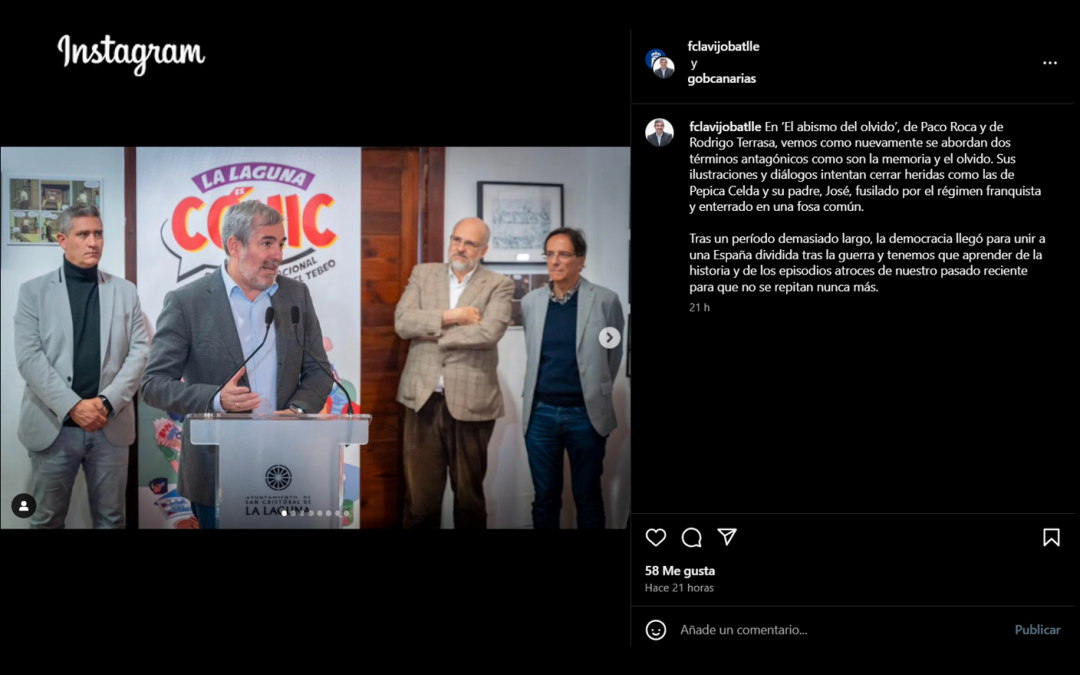 FERNANDO CLAVIJO | INSTAGRAM | En ‘El abismo del olvido’, de Paco Roca y de Rodrigo Terrasa, vemos como nuevamente se abordan dos términos antagónicos como son la memoria y el olvido