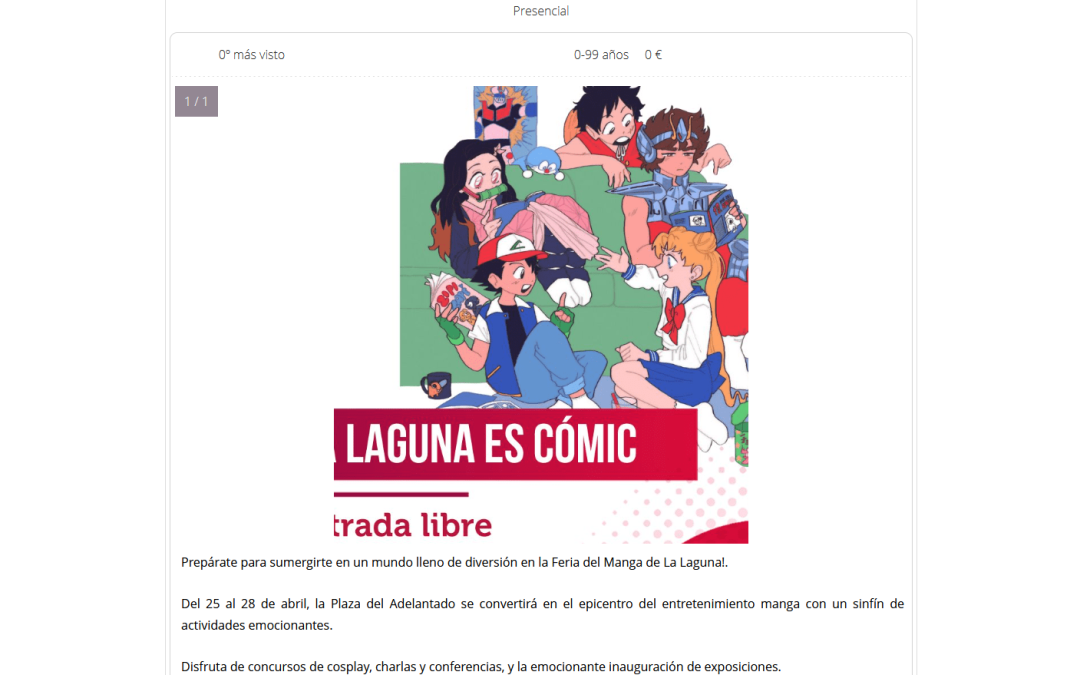 TODO ENJOY | Feria internacional del Manga y el Tebeo, ‘La Laguna es cómic 2024’ en Plaza del Adelantado, La Laguna