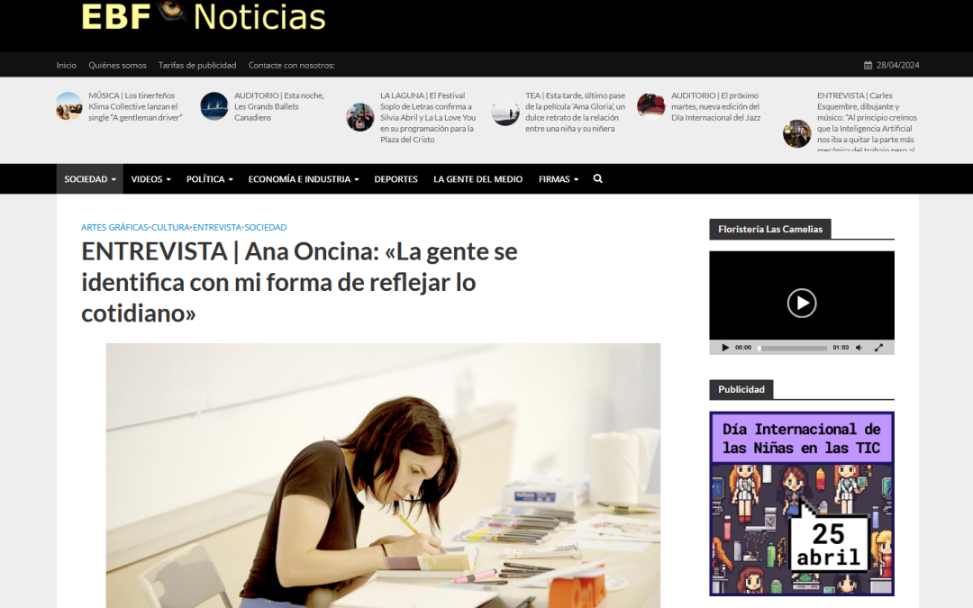 EL BLOGO FEROZ |  ENTREVISTA | Ana Oncina: «La gente se identifica con mi forma de reflejar lo cotidiano»