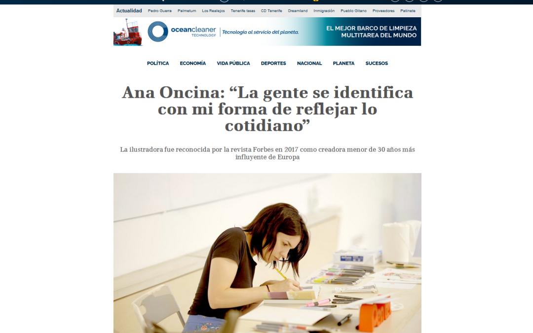 TIEMPO DE CANARIAS | Ana Oncina: “La gente se identifica con mi forma de reflejar lo cotidiano”