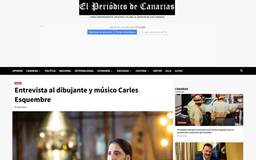 EL PERIÓDICO DE CANARIAS | Entrevista al dibujante y músico Carles Esquembre
