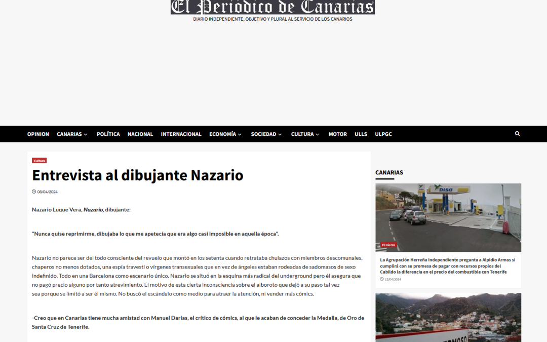 EL PERIÓDICO DE CANARIAS | Entrevista al dibujante Nazario