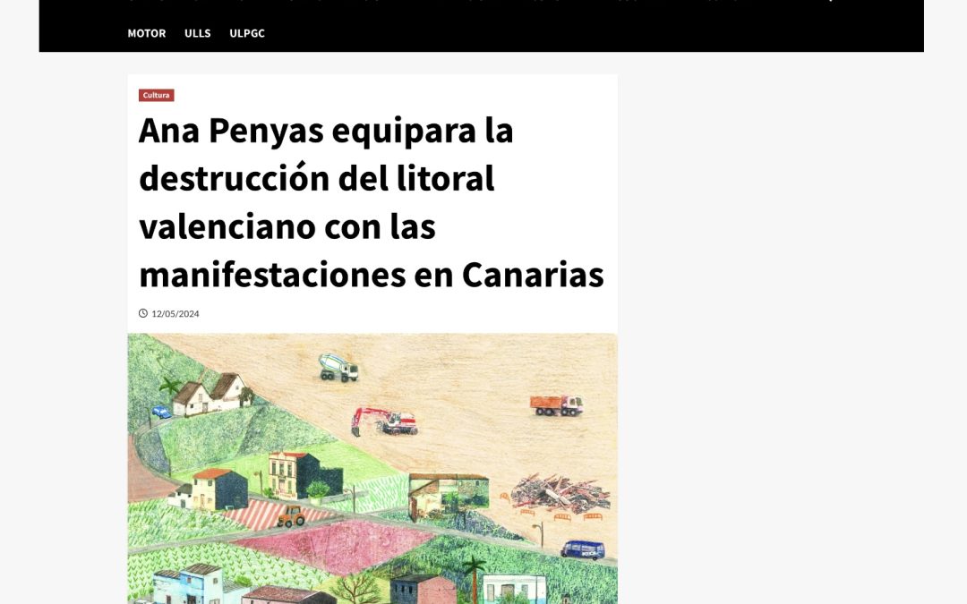 EL PERIÓDICO DE CANARIAS | Ana Penyas equipara la destrucción del litoral valenciano con las manifestaciones en Canarias