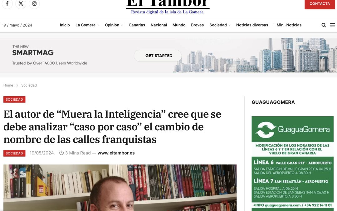 EL TAMBOR | El autor de “Muera la Inteligencia” cree que se debe analizar “caso por caso” el cambio de nombre de las calles franquistas