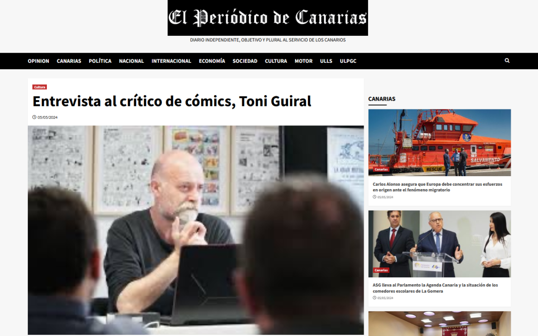 EL PERIÓDICO DE CANARIAS | Entrevista al crítico de cómics, Toni Guiral