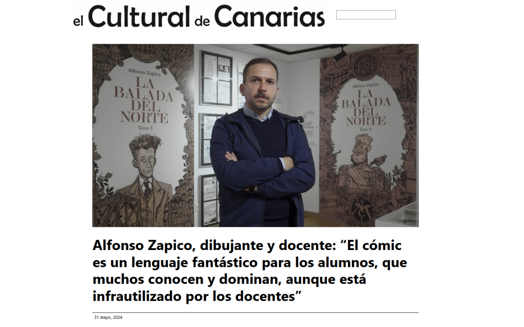 EL CULTURAL DE CANARIAS | Alfonso Zapico, dibujante y docente: “El cómic es un lenguaje fantástico para los alumnos, que muchos conocen y dominan, aunque está infrautilizado por los docentes”