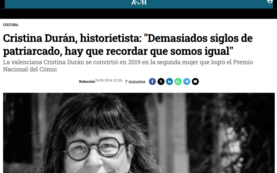 ATLÁNTICO HOY | Cristina Durán, historietista: «Demasiados siglos de patriarcado, hay que recordar que somos igual»