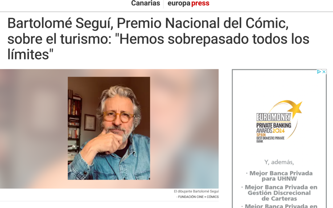 Europa Press | Bartolomé Seguí, Premio Nacional del Cómic, sobre el turismo: «Hemos sobrepasado todos los límites»