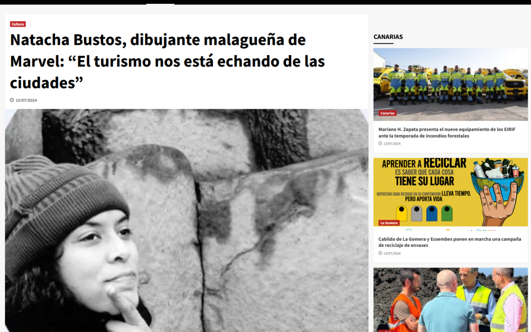 EL PERIÓDICO DE CANARIAS | Natacha Bustos, dibujante malagueña de Marvel: “El turismo nos está echando de las ciudades”