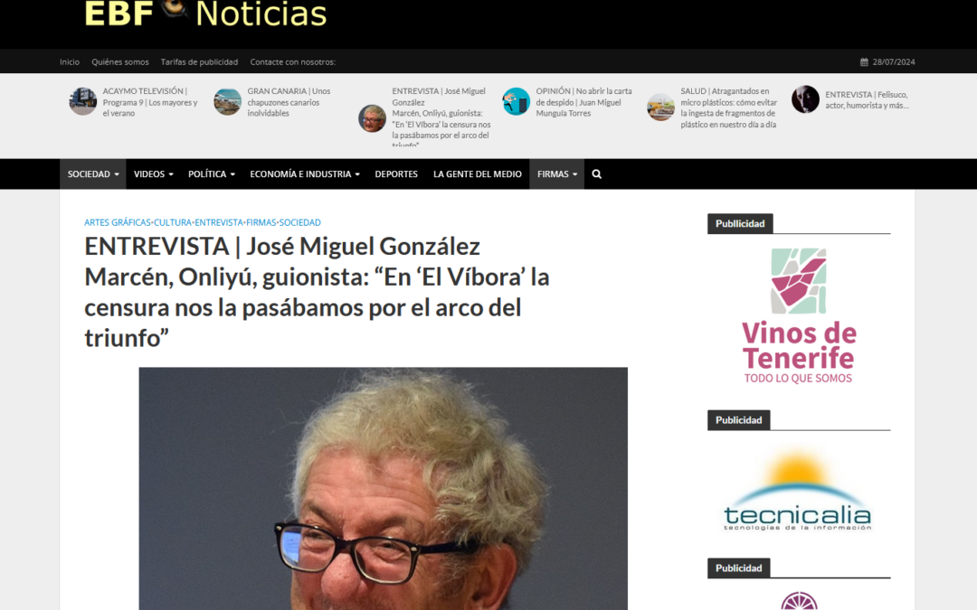 EL BLOGO FEROZ | ENTREVISTA | José Miguel González Marcén, Onliyú, guionista: “En ‘El Víbora’ la censura nos la pasábamos por el arco del triunfo”