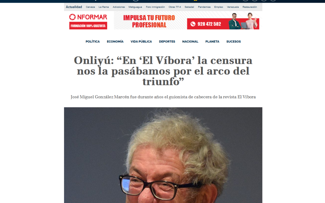 TIEMPO DE CANARIAS | Onliyú: “En ‘El Víbora’ la censura nos la pasábamos por el arco del triunfo”