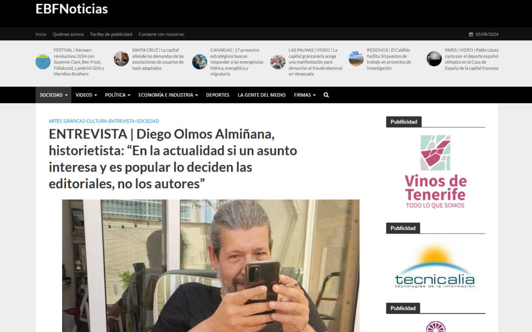 EL BLOGO FEROZ | ENTREVISTA | Diego Olmos Almiñana, historietista: “En la actualidad si un asunto interesa y es popular lo deciden las editoriales, no los autores”