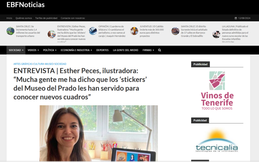 EL BLOGO NOTICIAS | ENTREVISTA | Esther Peces, ilustradora: “Mucha gente me ha dicho que los ‘stickers’ del Museo del Prado les han servido para conocer nuevos cuadros”