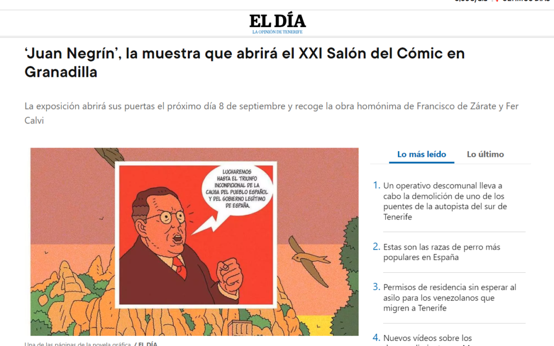 EL DÍA | ‘Juan Negrín’, la muestra que abrirá el XXI Salón del Cómic en Granadilla