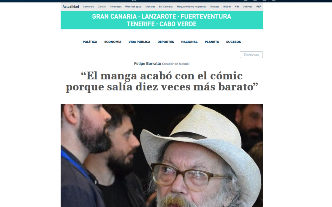 TIEMPO DE CANARIAS | Felipe Borrallo, creador de Makoki: “El manga acabó con el cómic porque salía diez veces más barato”