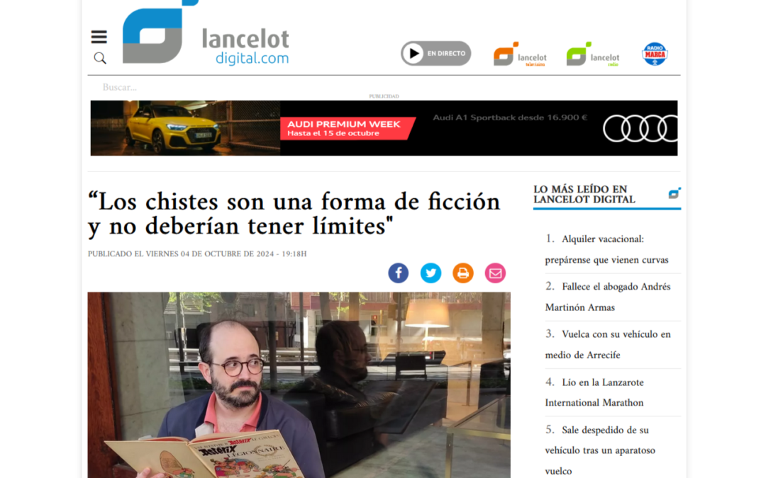 LANCELOT DIGITAL | “Los chistes son una forma de ficción y no deberían tener límites»