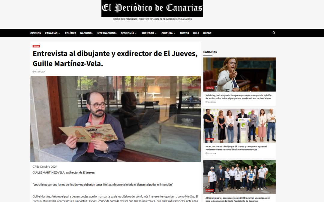 EL PERIÓDICO DE CANARIAS | Entrevista al dibujante y exdirector de El Jueves, Guille Martínez-Vela