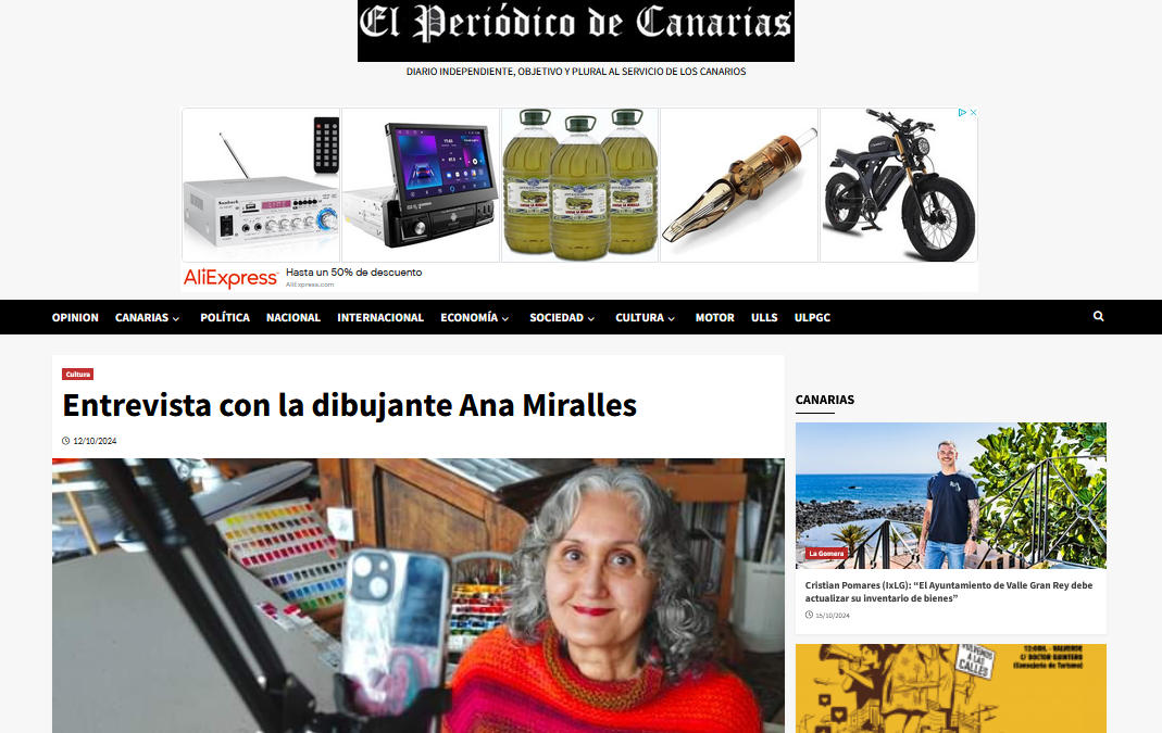 EL PERIÓDICO DE CANARIAS | Entrevista con la dibujante Ana Miralles