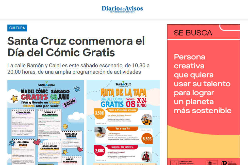 DIARIO DE AVISOS | Santa Cruz conmemora el Día del Cómic Gratis