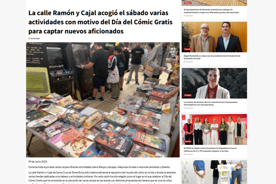 EL PERIÓDICO DE CANARIAS | La calle Ramón y Cajal acogió el sábado varias actividades con motivo del Día del Cómic Gratis para captar nuevos aficionados