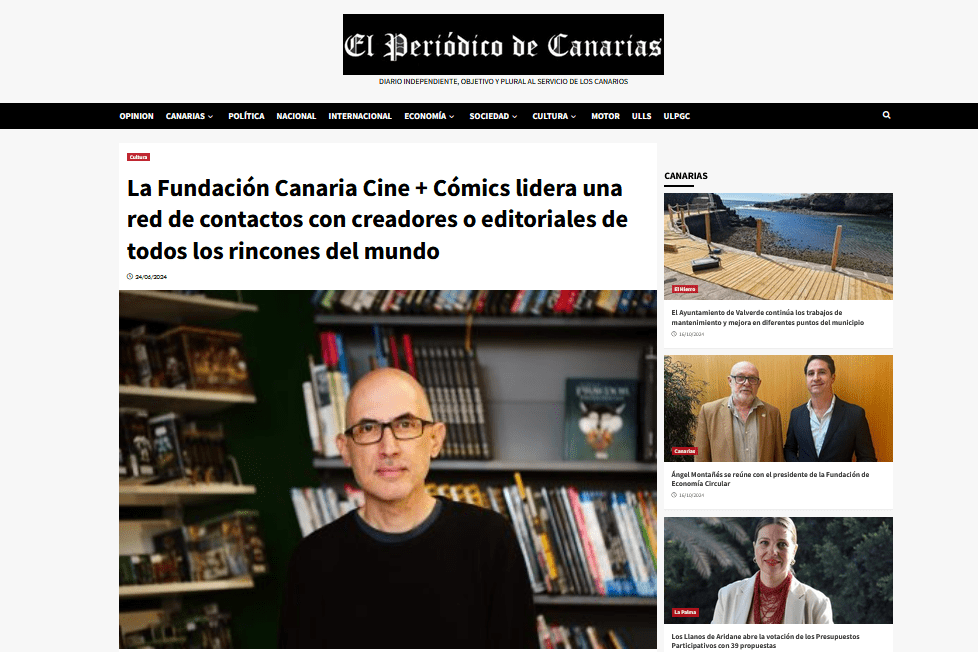 EL PERIÓDICO DE CANARIAS | La Fundación Canaria Cine + Cómics lidera una red de contactos con creadores o editoriales de todos los rincones del mundo