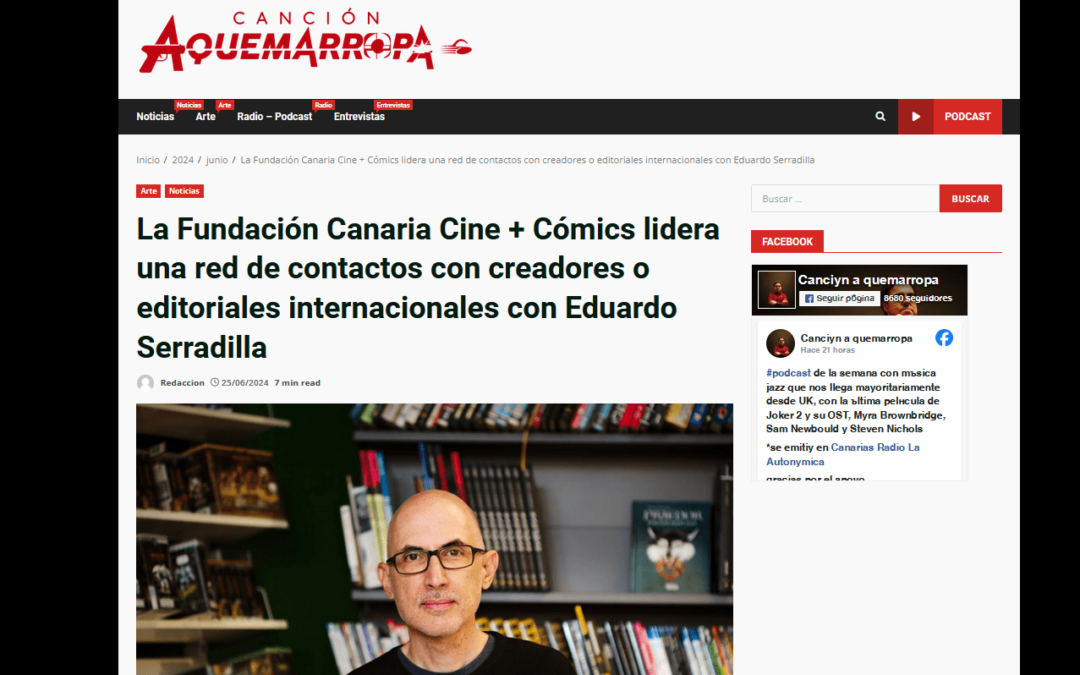 AQUEMARROPA | La Fundación Canaria Cine + Cómics lidera una red de contactos con creadores o editoriales internacionales con Eduardo Serradilla