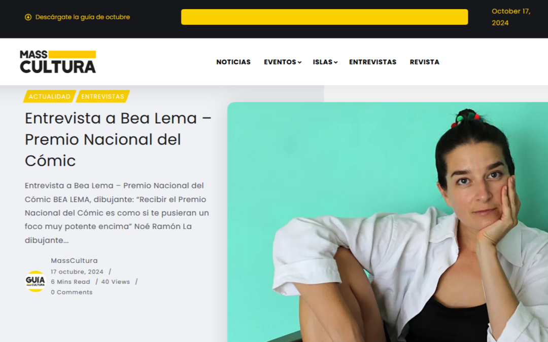 MASS CULTURA | Entrevista a Bea Lema – Premio Nacional del Cómic