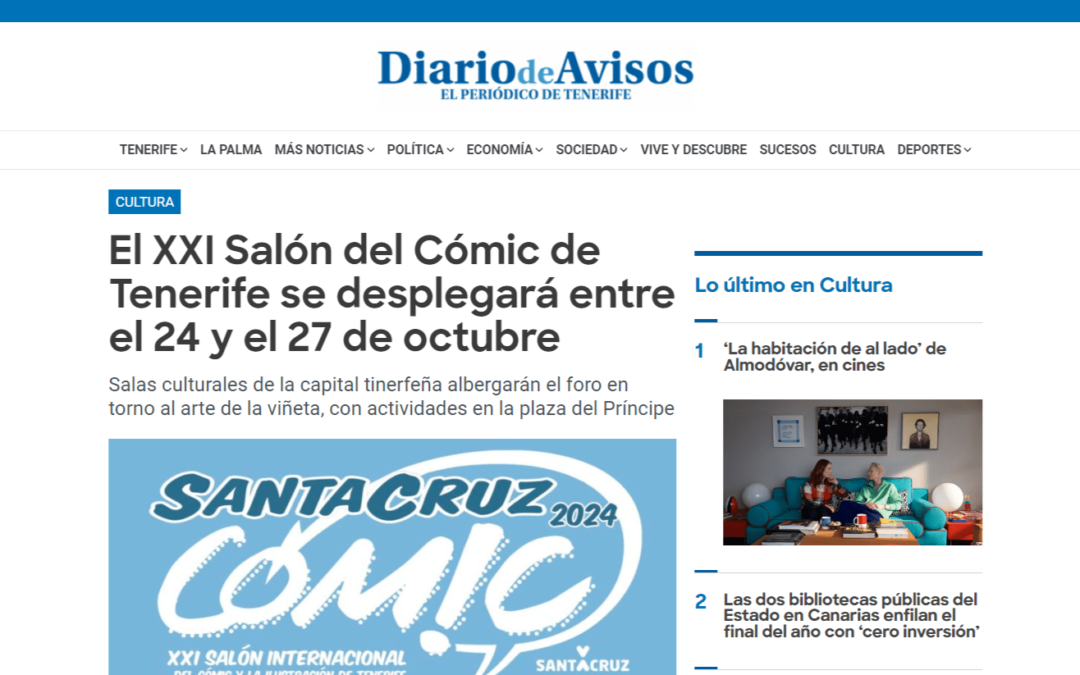 DIARIO DE AVISOS | El XXI Salón del Cómic de Tenerife se desplegará entre el 24 y el 27 de octubre