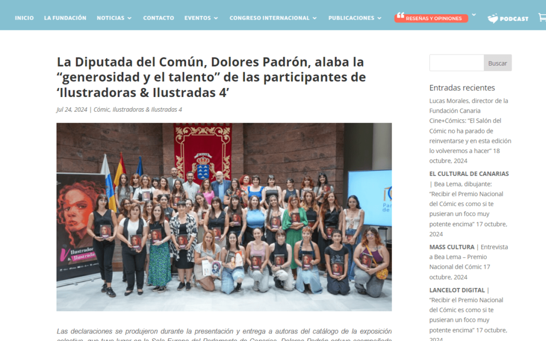 FUNDACIÓN CINE+CÓMICS | La Diputada del Común, Dolores Padrón, alaba la “generosidad y el talento” de las participantes de ‘Ilustradoras & Ilustradas 4’