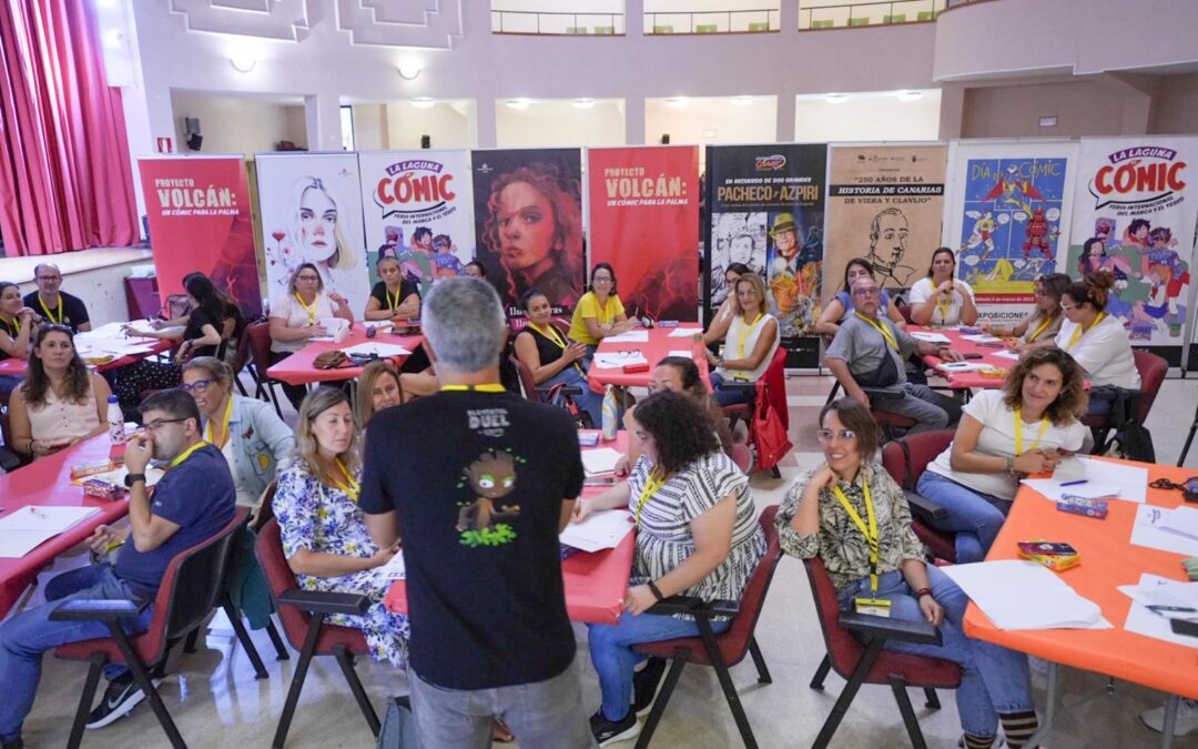 Comienzan las Jornadas ABJ Canarias en el teatro del IES Chapatal, con un taller de Diego Villanueva