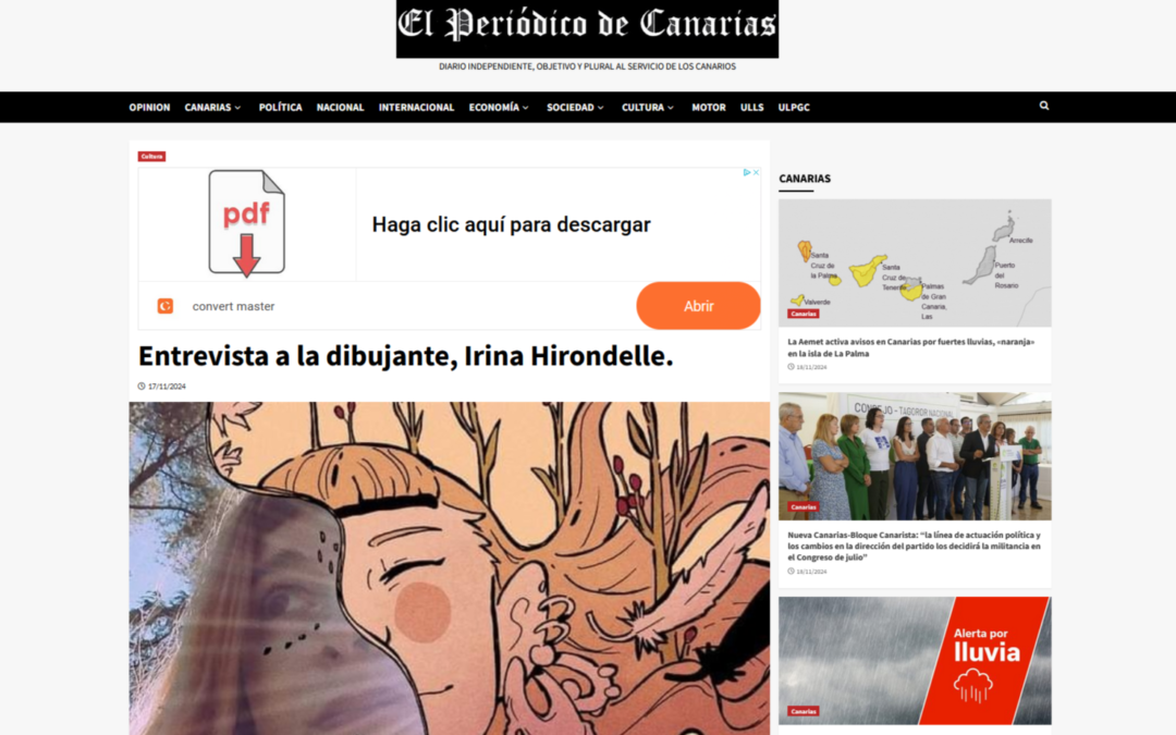 EL PERIÓDICO DE CANARIAS | Entrevista a la dibujante, Irina Hirondelle