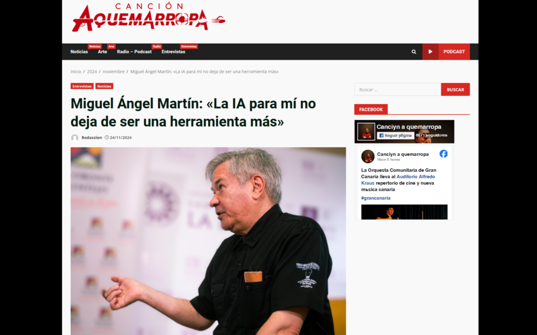 CANCIÓN AQUEMARROPA | Miguel Ángel Martín: «La IA para mí no deja de ser una herramienta más»