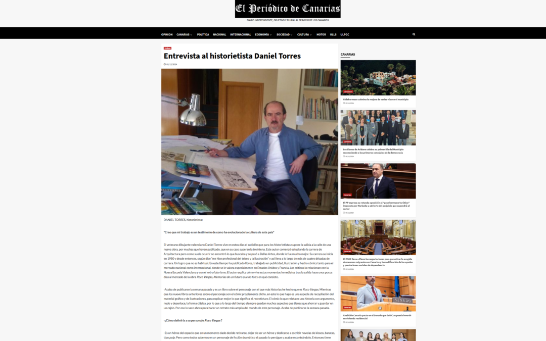 EL PERIÓDICO DE CANARIAS | Entrevista al historietista Daniel Torres