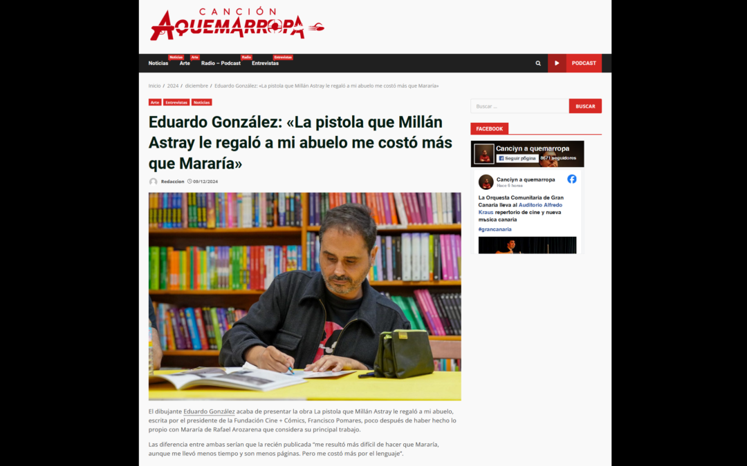 CANCIÓN AQUEMARROPA | Eduardo González: «La pistola que Millán Astray le regaló a mi abuelo me costó más que Mararía»
