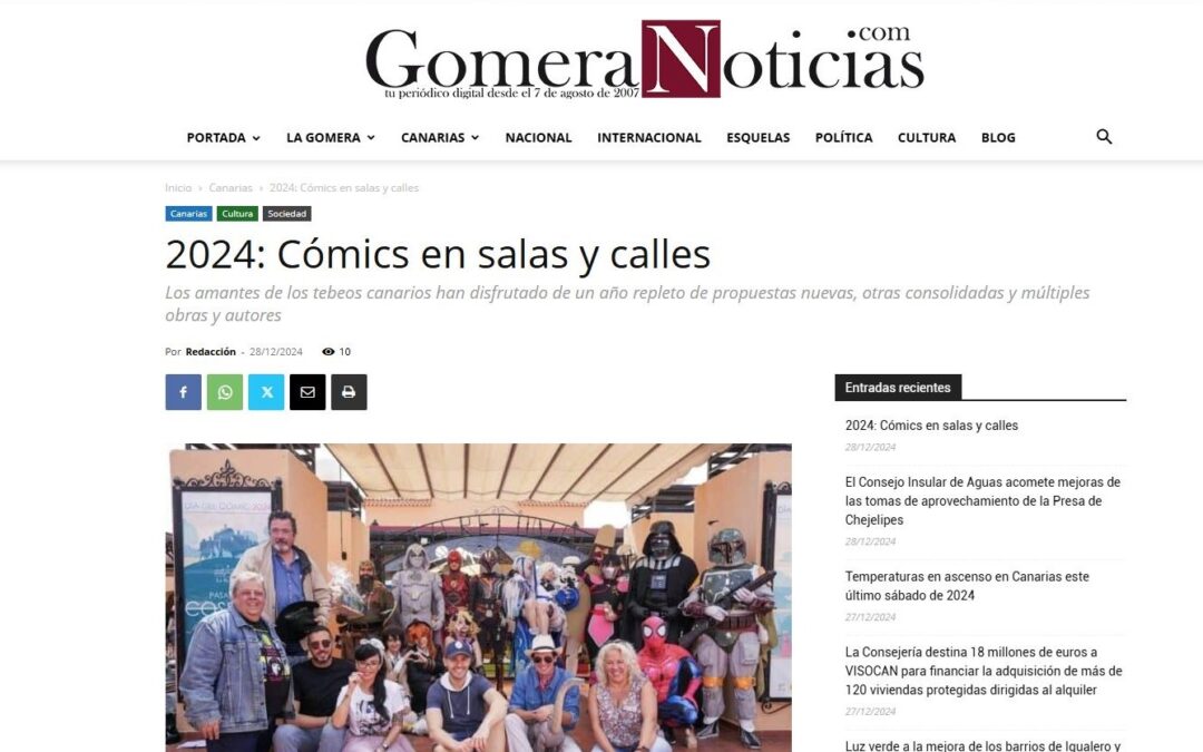 GOMERA NOTICIAS | 2024: Cómics en salas y calles