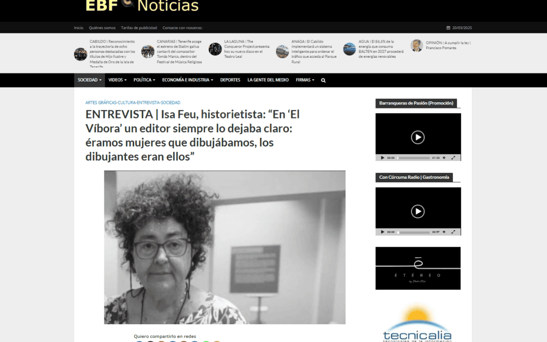 EL BLOGO FEROZENTREVISTA | Isa Feu, historietista: “En ‘El Víbora’ un editor siempre lo dejaba claro: éramos mujeres que dibujábamos, los dibujantes eran ellos”