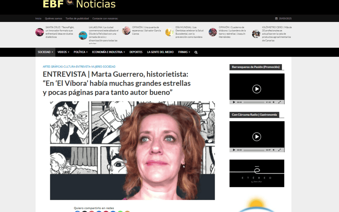 EL BLOGO FEROZ |ENTREVISTA | Marta Guerrero, historietista: “En ‘El Víbora’ había muchas grandes estrellas y pocas páginas para tanto autor bueno”