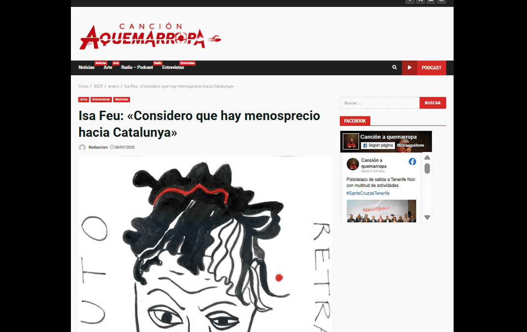 CANCIÓN AQUEMARROPA |Isa Feu: «Considero que hay menosprecio hacia Catalunya»
