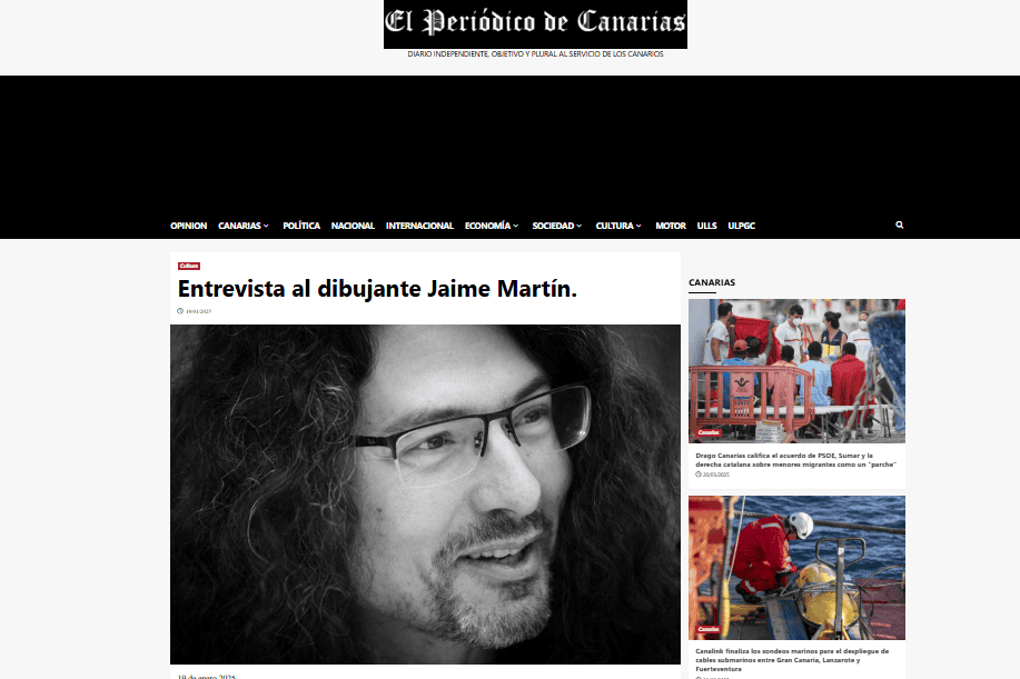 EL PERIÓDICO DE CANARIAS | Entrevista al dibujante Jaime Martín.